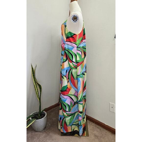 NICOLE MILLER Abstract Floral Maxi Tent Dress Small - Picture 4 of 10